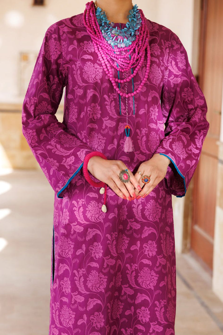 Cambric Purple Kurti - Almirah