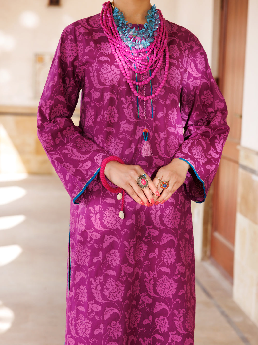 Cambric Purple Kurti - Almirah