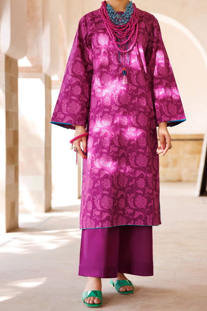 Cambric Purple Kurti - Almirah