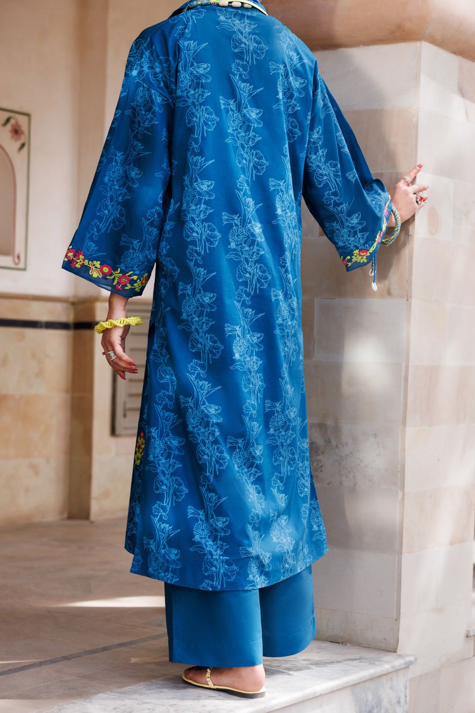 Lawn Teal Kurti - Almirah