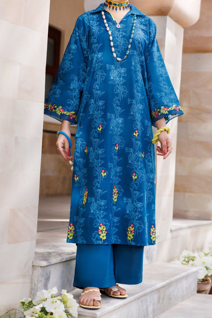 Lawn Teal Kurti - Almirah