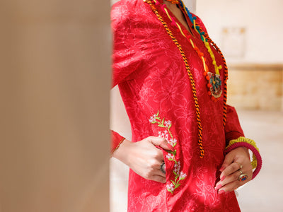 Lawn Red Kurti - Almirah