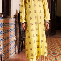 Yarn Dyed Yellow Kurti - Almirah
