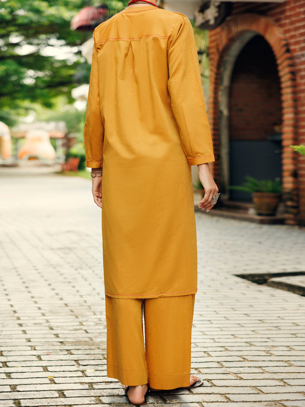 Yarn Dyed Mustard Stitched Suit - Almirah