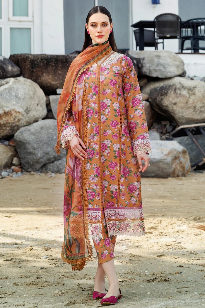 Coral Haze - Farasha Printed Essentials Stitched