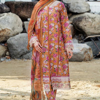 Coral Haze - Farasha Printed Essentials Stitched