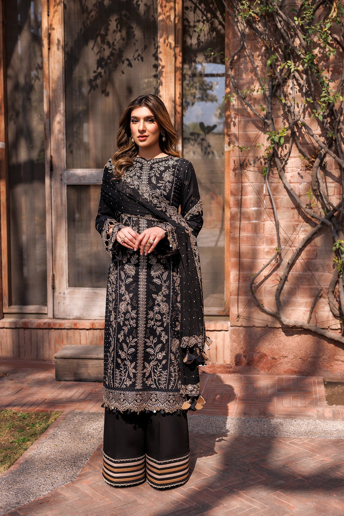 Raven Aura - Farasha Luxury Festive Stitched