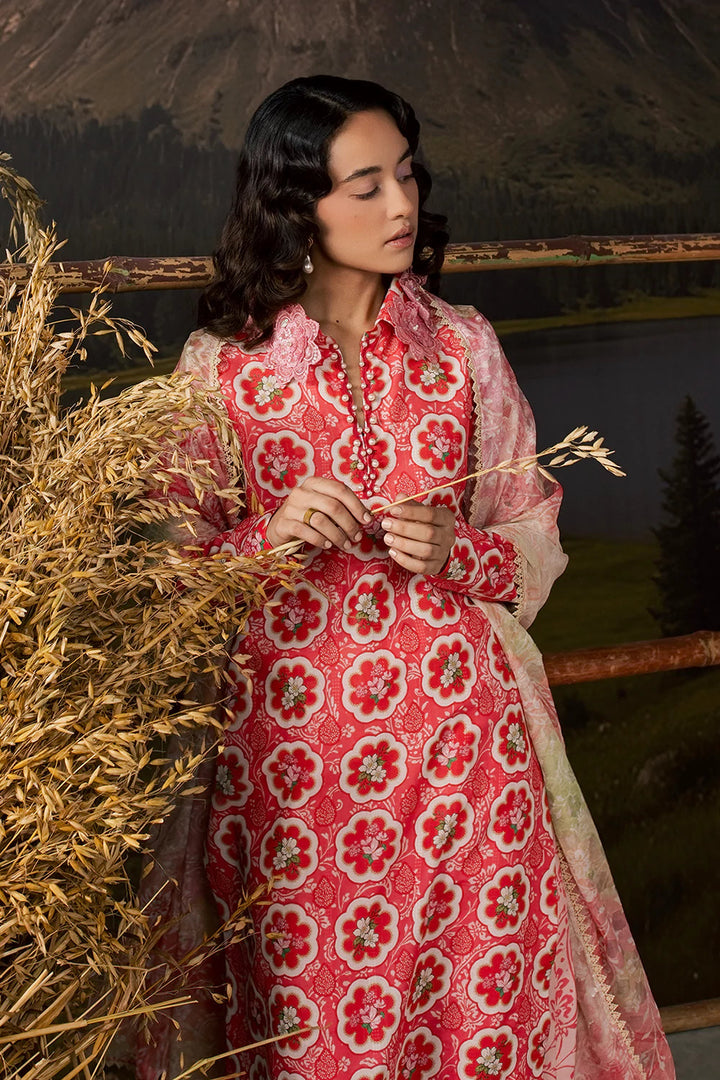 Dobby Lawn Pink Stitched Suit - Vanya