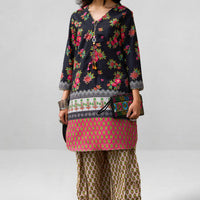 Lawn Black Stitched Suit - Charizma