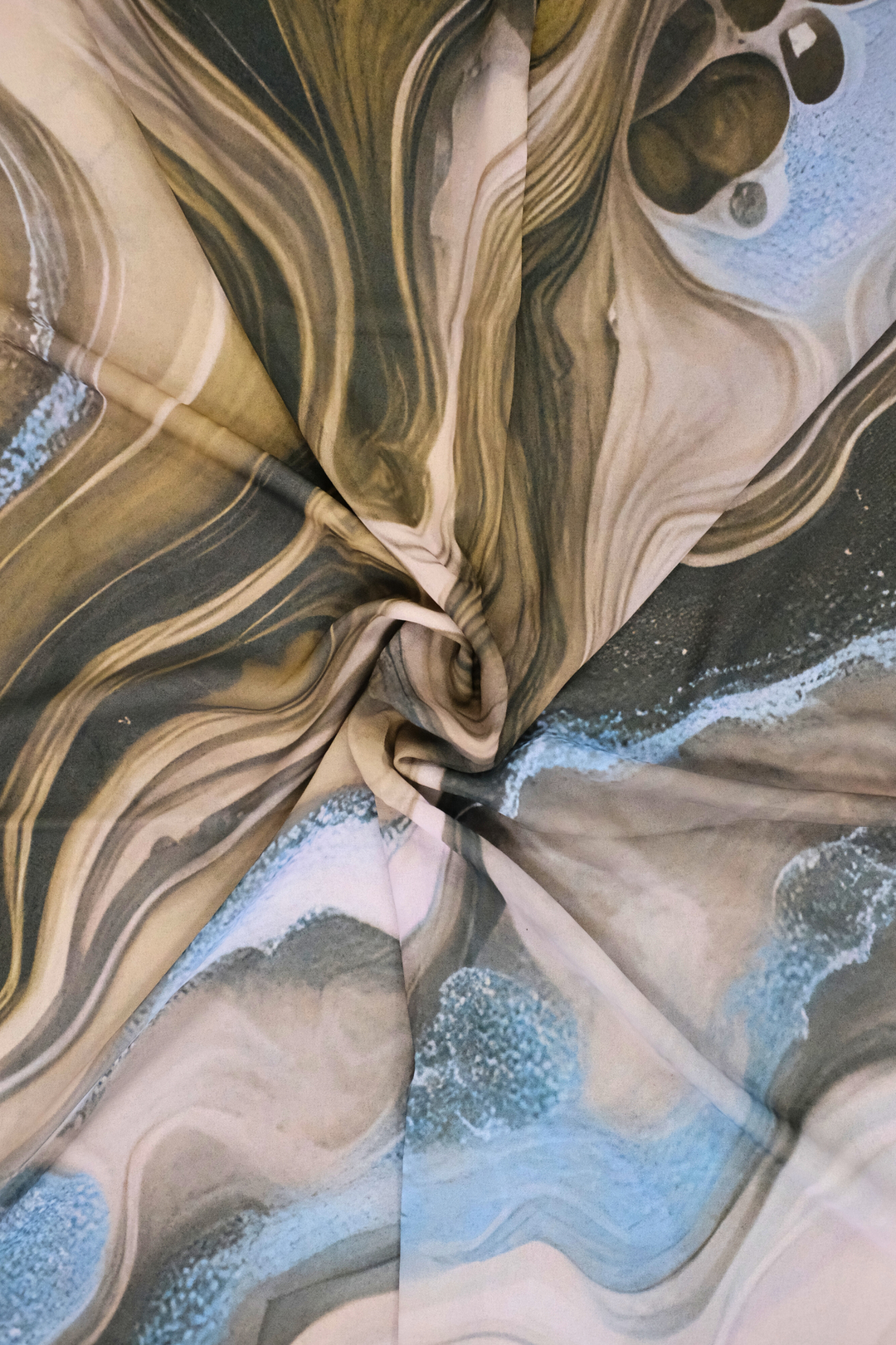 Stone Flow Khaki Printed Hijab