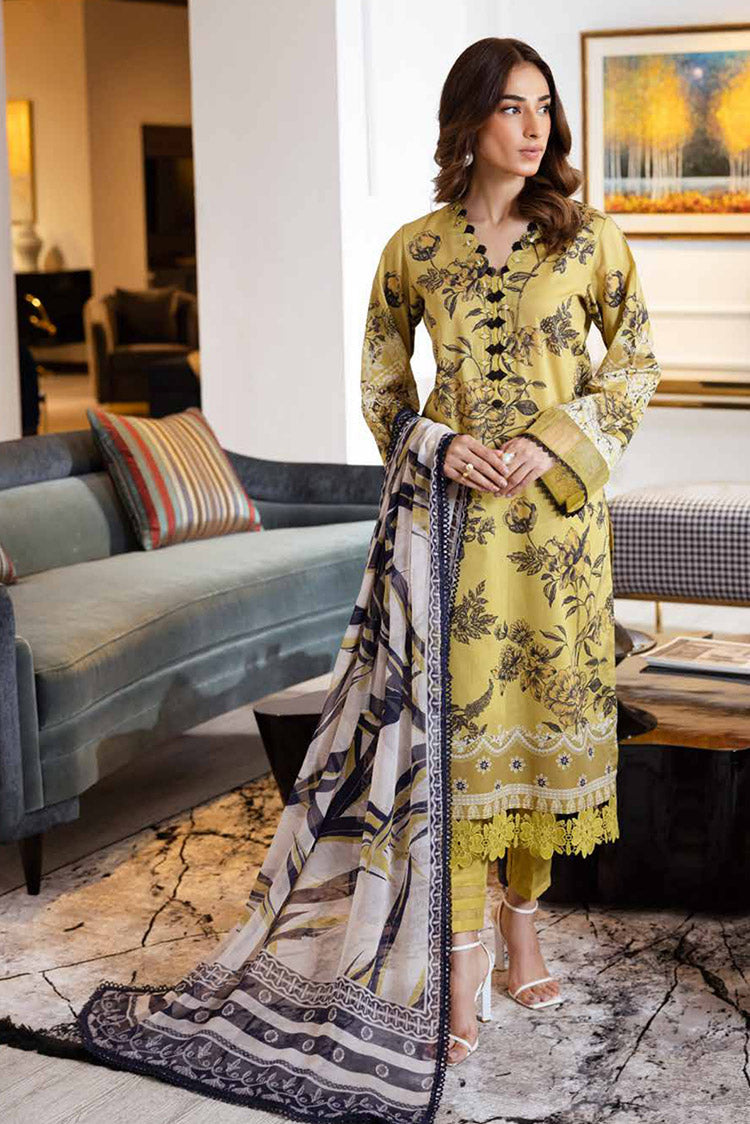 Lawn Beige Stitched Signature Prints - Nureh