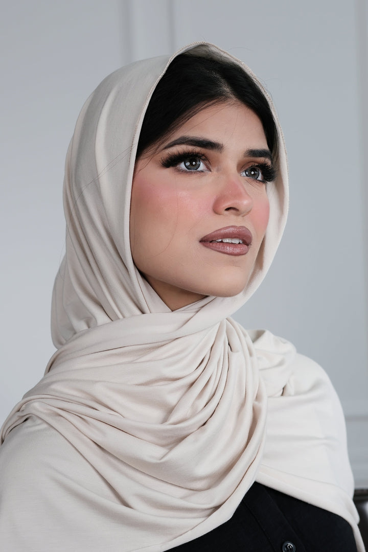 Beige Jersey Hijab