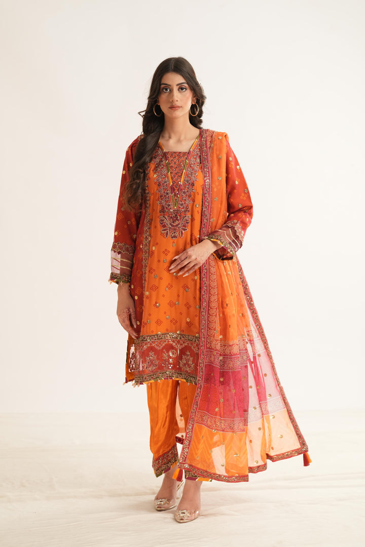 Zyne - Alizeh Fleur Chiffon Stitched