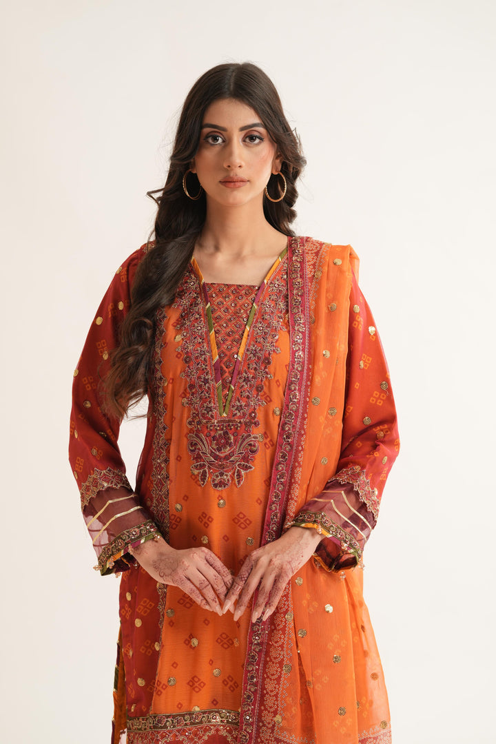 Zyne - Alizeh Fleur Chiffon Stitched