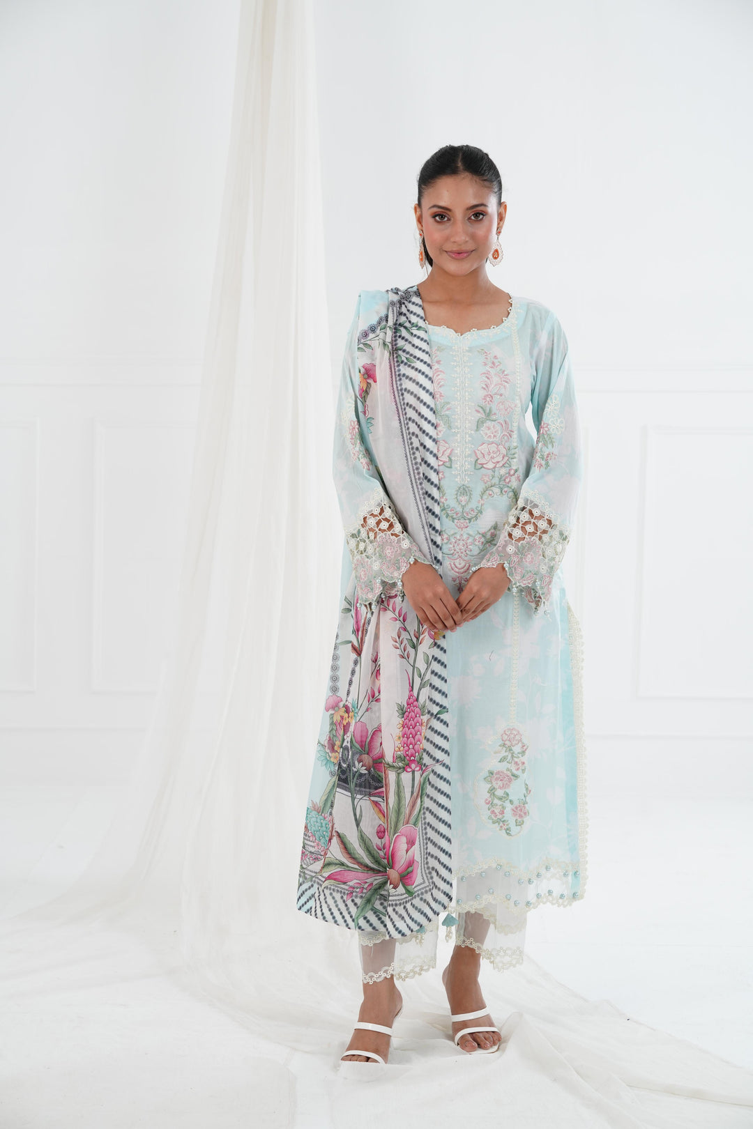 Mirega - Alizeh Embroidered Printed Lawn Stitched