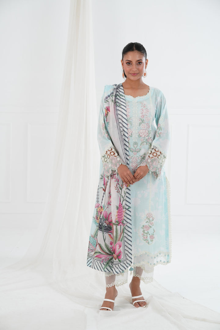 Mirega - Alizeh Embroidered Printed Lawn Stitched