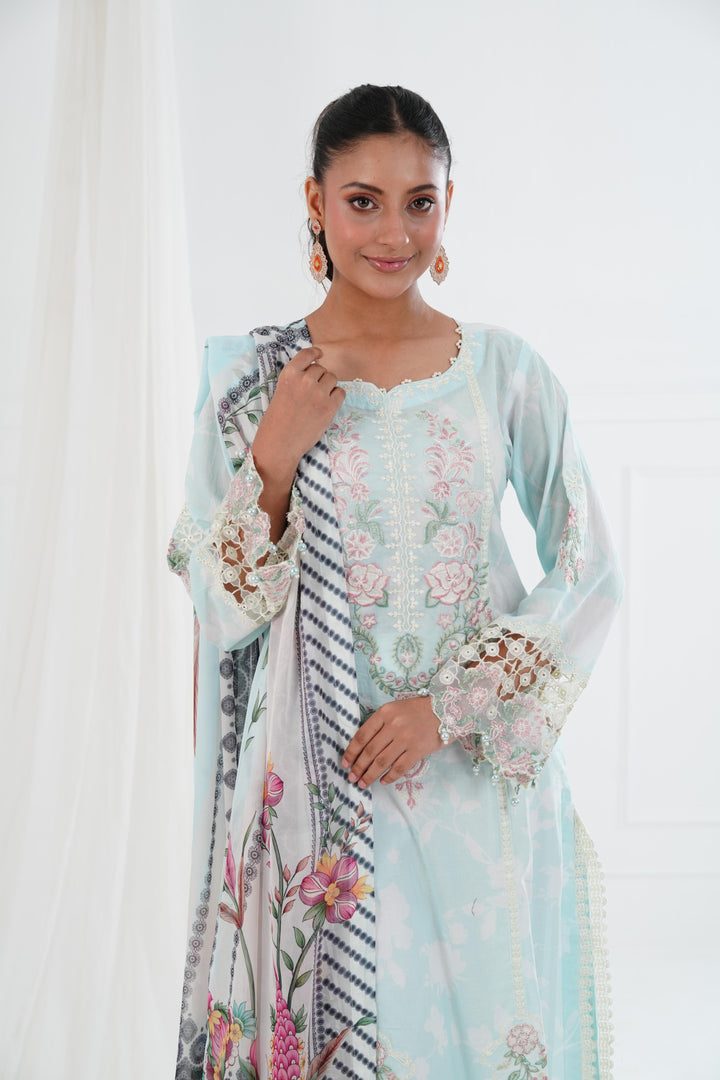 Mirega - Alizeh Embroidered Printed Lawn Stitched