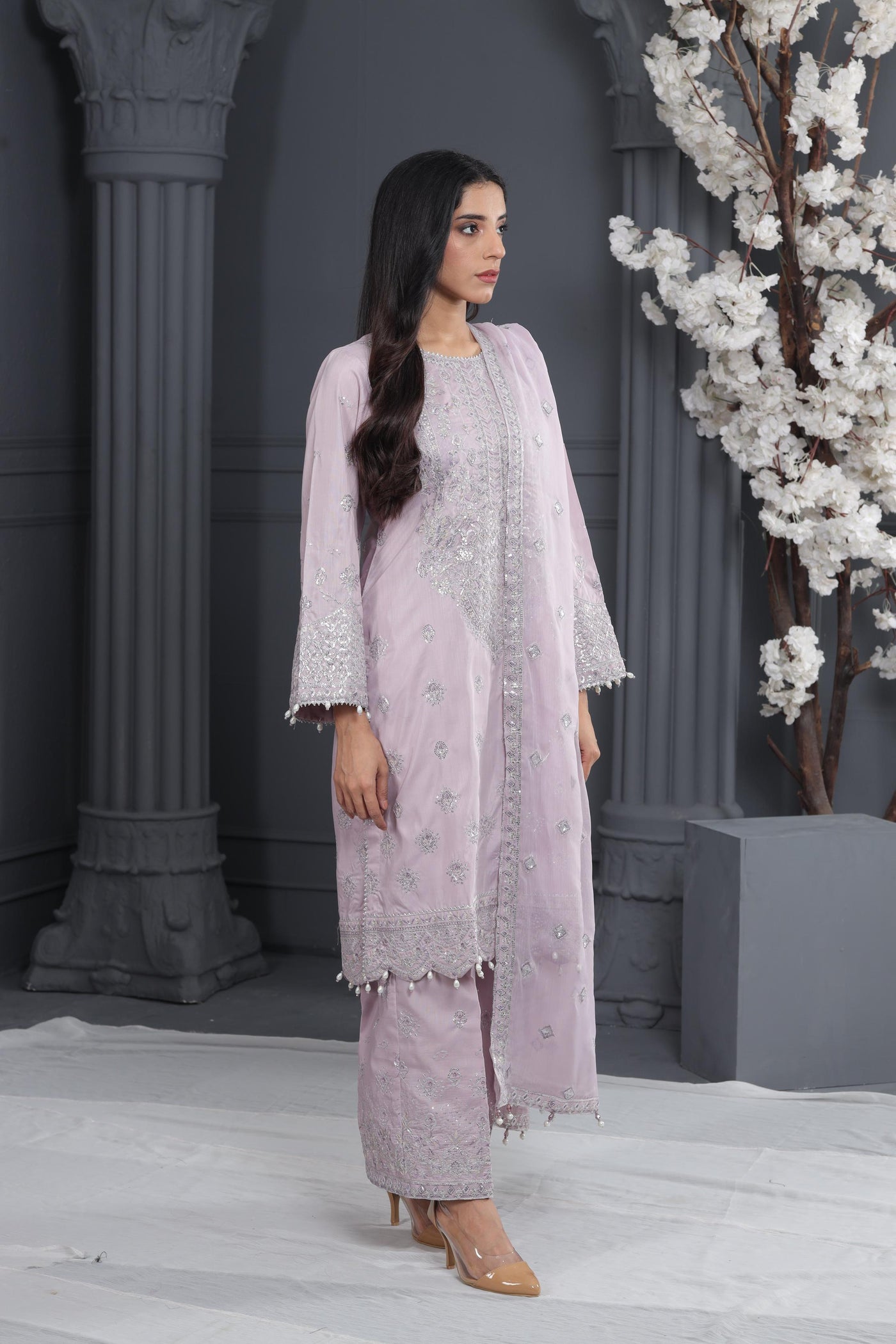 Berry - Alizeh Luxe - Luxury Raw Silk Stitched