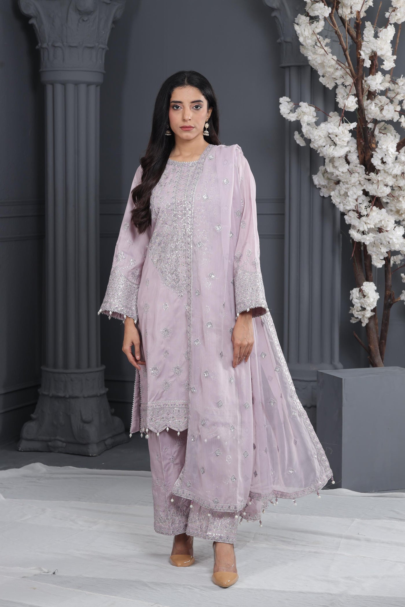 Berry - Alizeh Luxe - Luxury Raw Silk Stitched