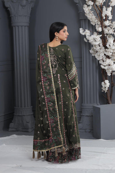 Pine - Alizeh Luxe - Luxury Raw Silk Stitched