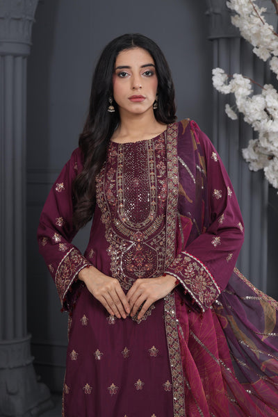 Scarlet - Alizeh Luxe - Luxury Raw Silk Stitched