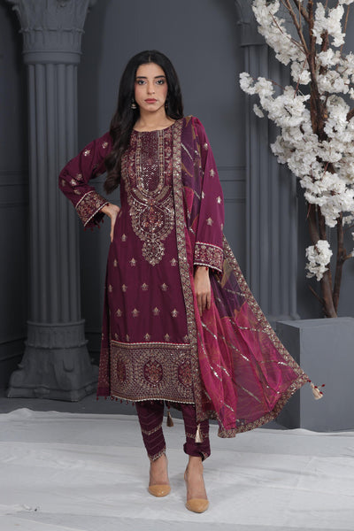 Scarlet - Alizeh Luxe - Luxury Raw Silk Stitched