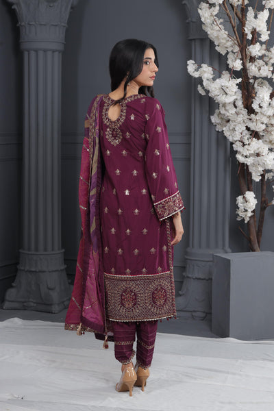 Scarlet - Alizeh Luxe - Luxury Raw Silk Stitched