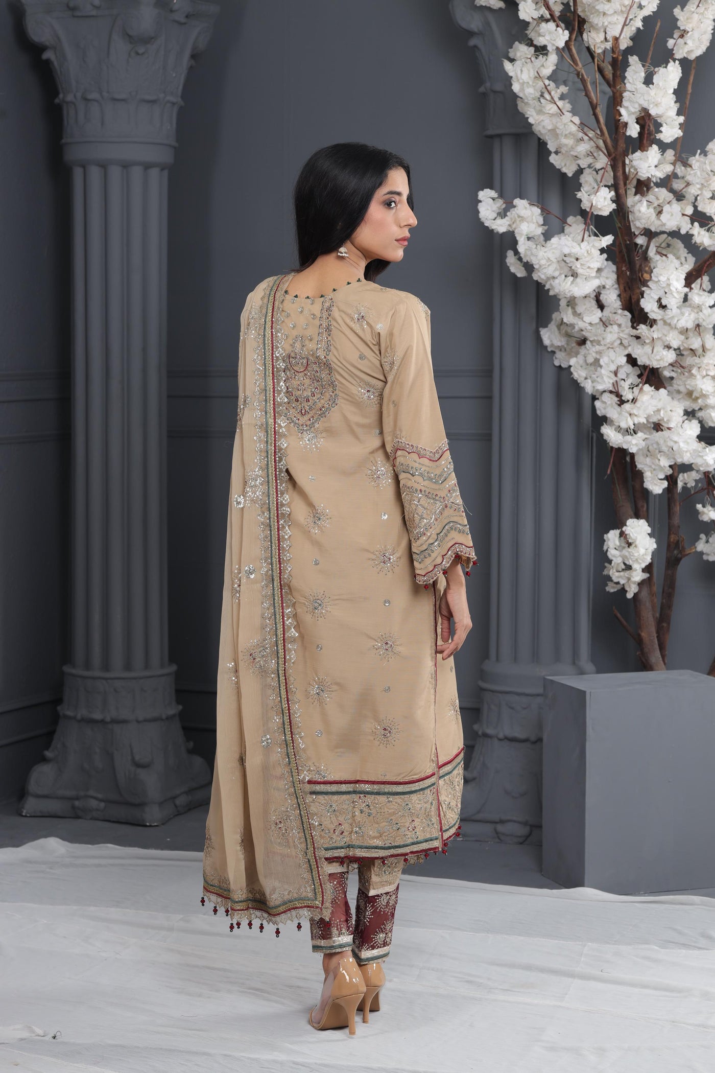 Oak - Alizeh Luxe - Luxury Raw Silk Stitched