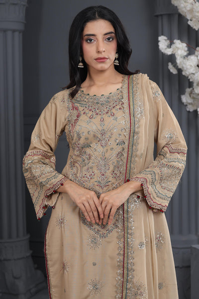 Oak - Alizeh Luxe - Luxury Raw Silk Stitched