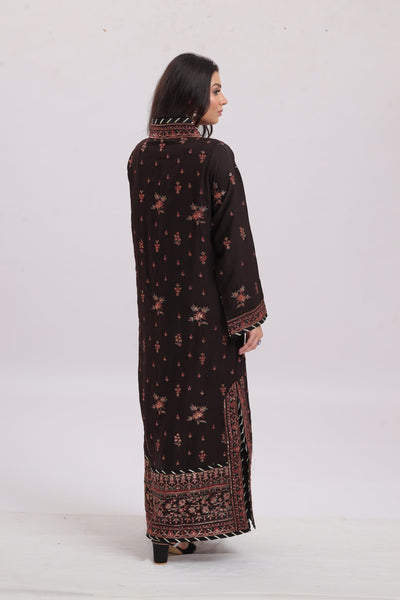 Boski Silk Brown Kaftan - Asim Jofa