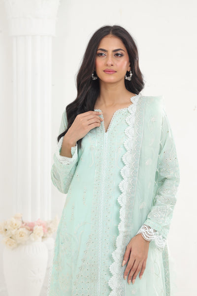 Greyish - Afrozeh Chikankari Lawn Stitched