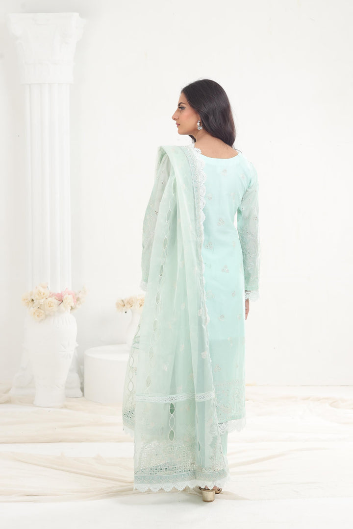 Greyish - Afrozeh Chikankari Lawn Stitched