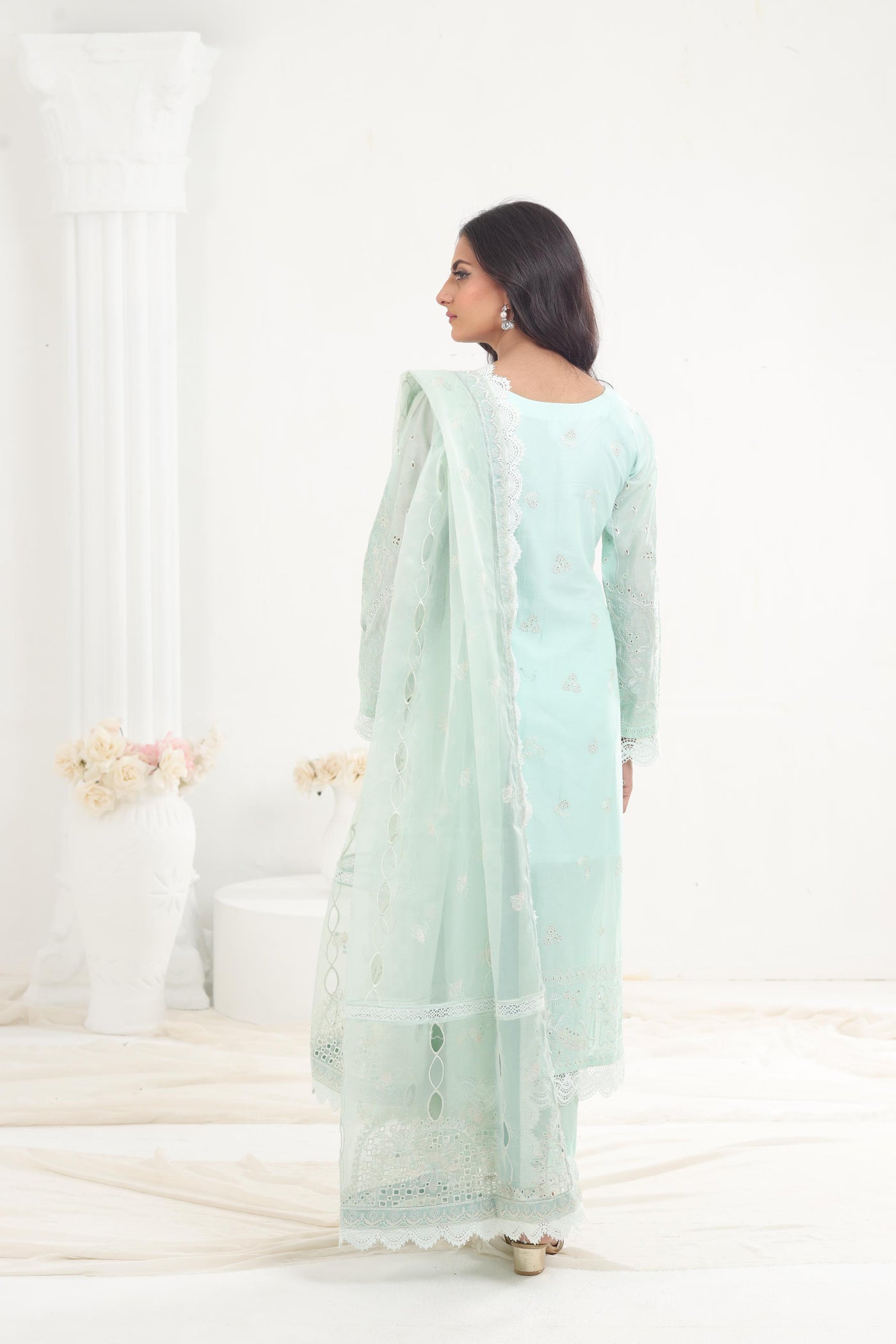 Greyish - Afrozeh Chikankari Lawn Stitched