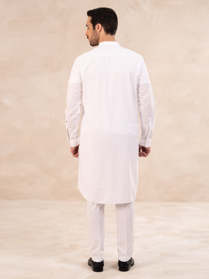 Cotton White Kurta Trouser - Almirah