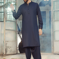 Blended Midnight Blue Shalwar Kameez - J. Junaid Jamshed