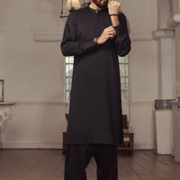 Blended Black Shalwar Kameez - J. Junaid Jamshed