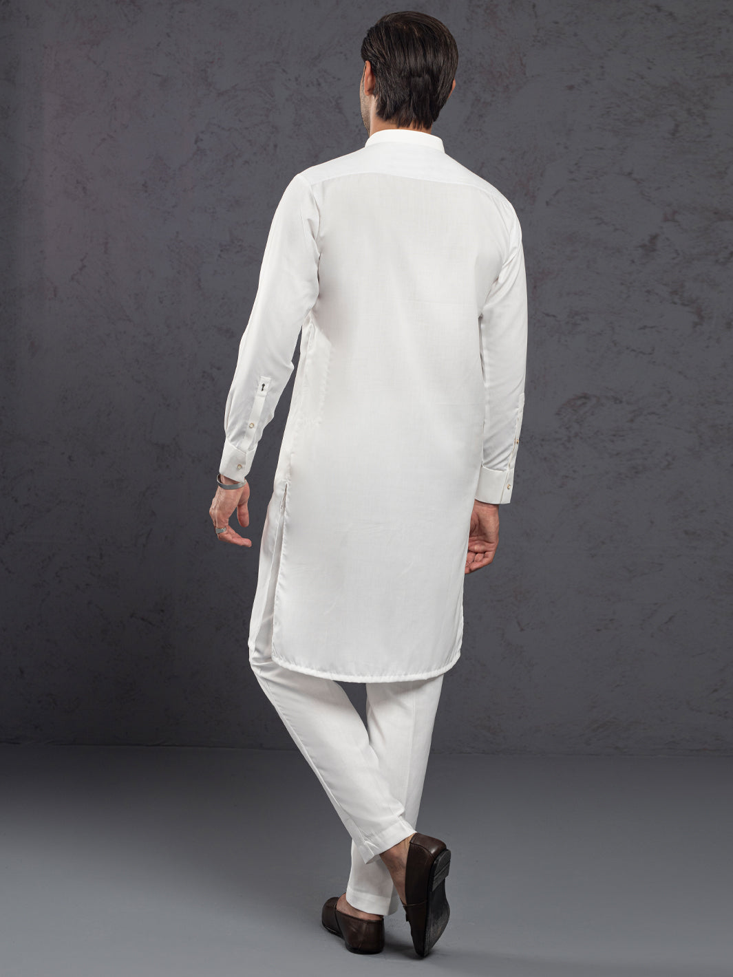 Blended White Kurta Trouser - Almirah