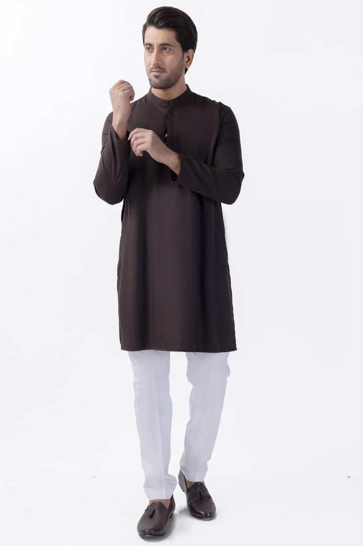 Blended Dark brown Kurta - Almirah