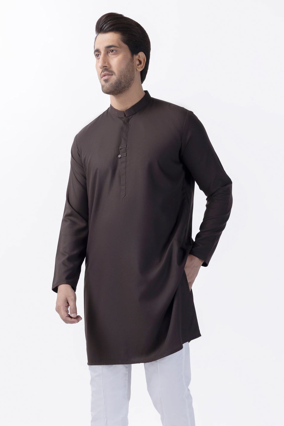 Blended Dark brown Kurta - Almirah