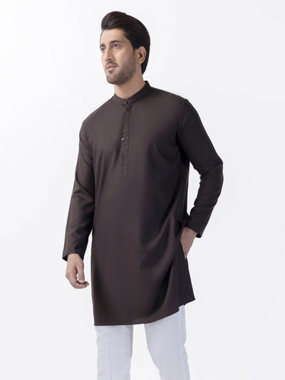 Blended Dark brown Kurta - Almirah