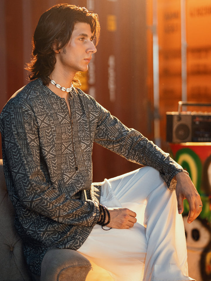 Cotton Grey Kurta - Almirah