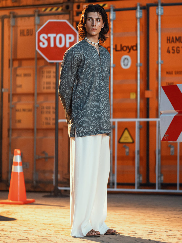 Cotton Grey Kurta - Almirah