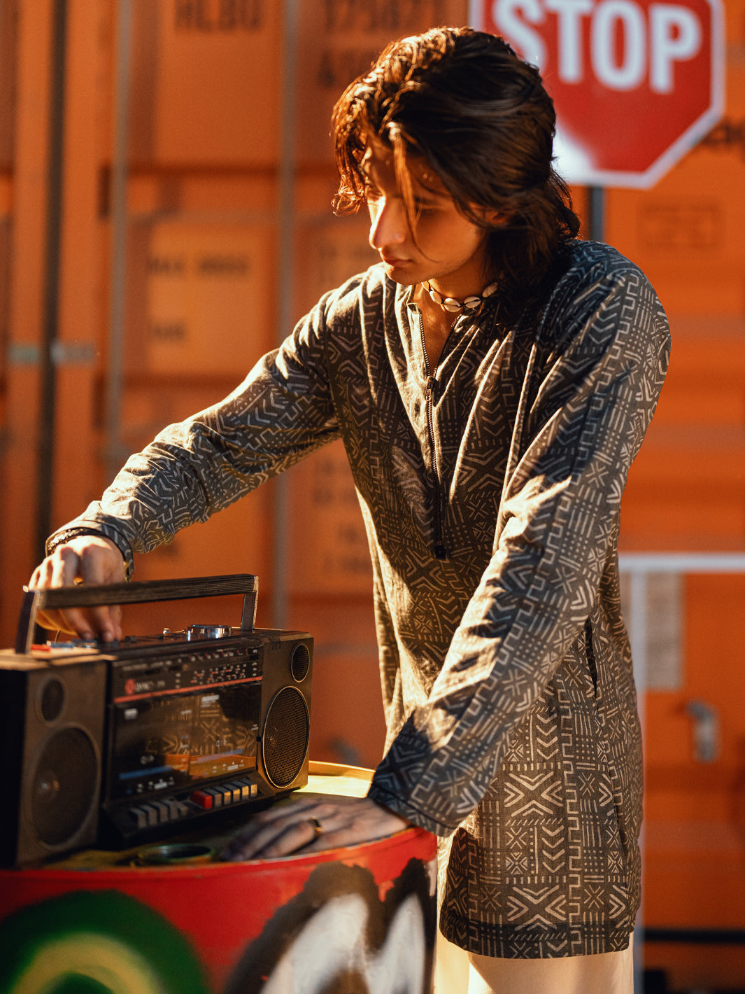 Cotton Grey Kurta - Almirah