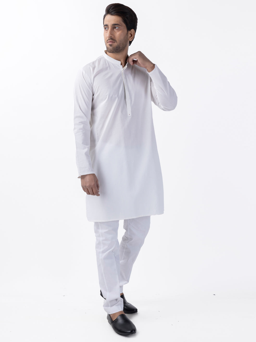 Blended White Kurta - Almirah