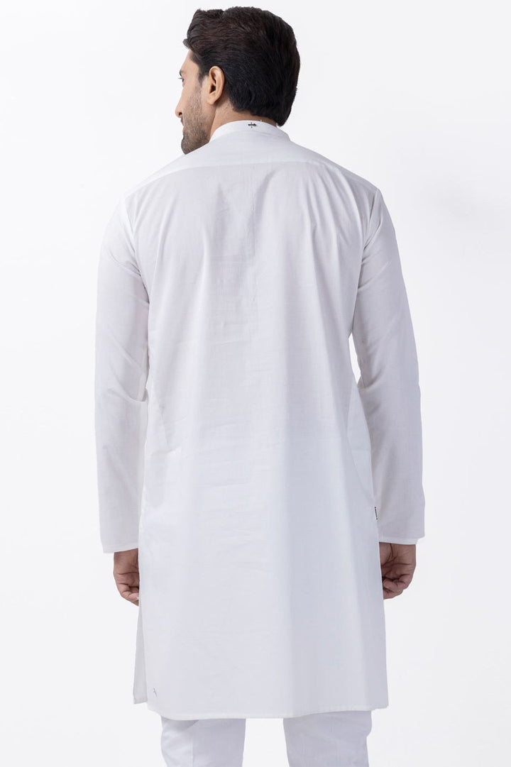 Blended White Kurta - Almirah
