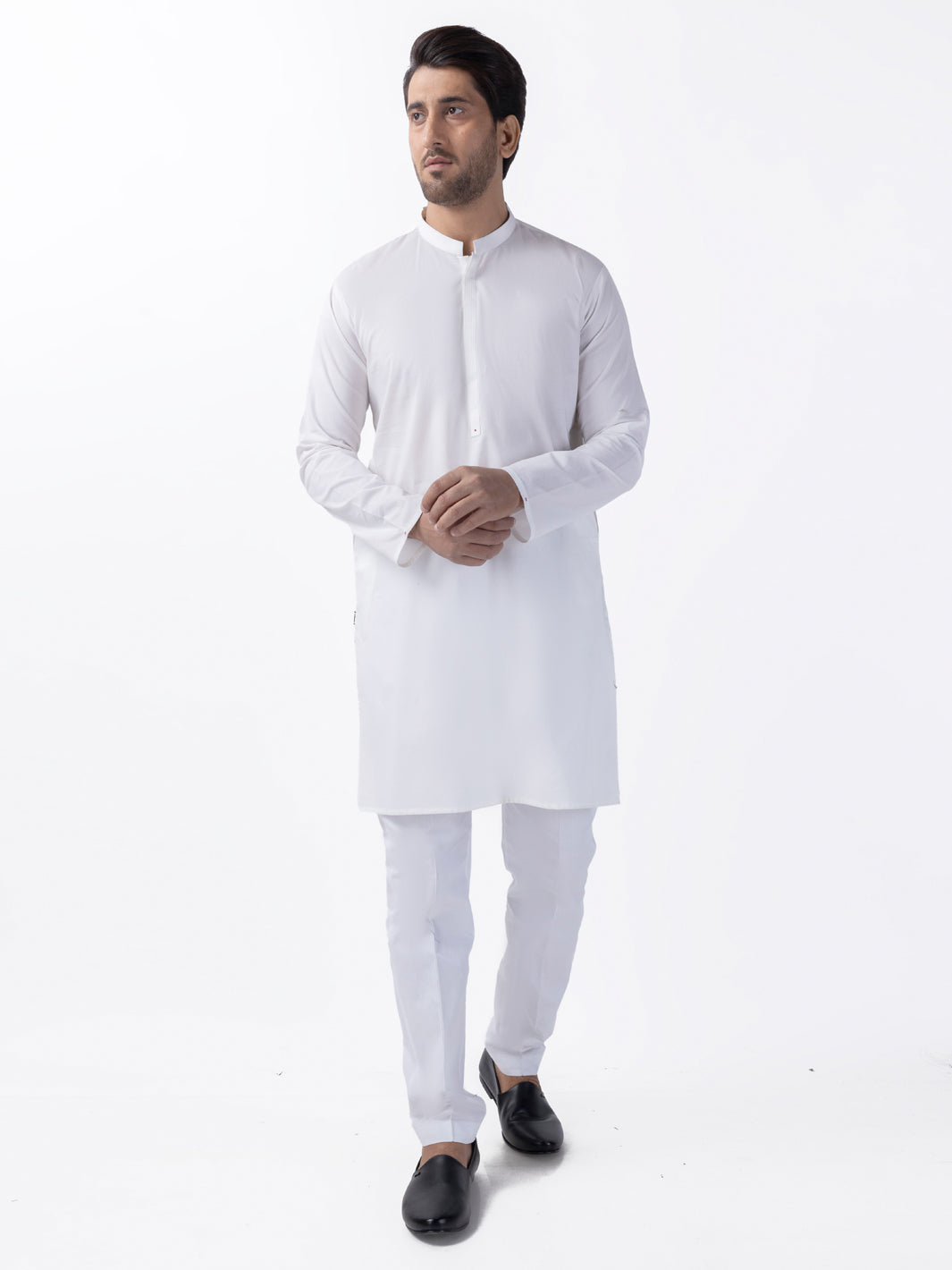 Blended White Kurta - Almirah