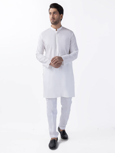 Blended White Kurta - Almirah