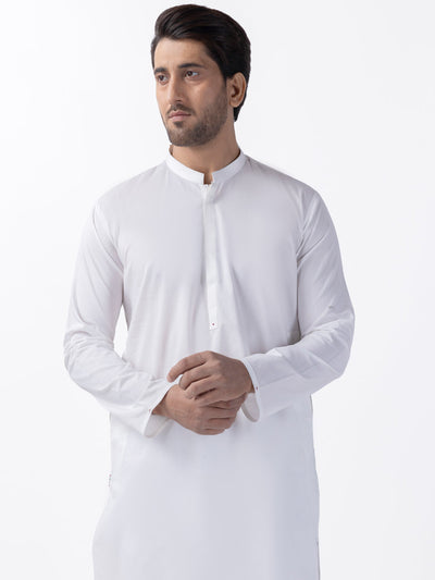 Blended White Kurta - Almirah