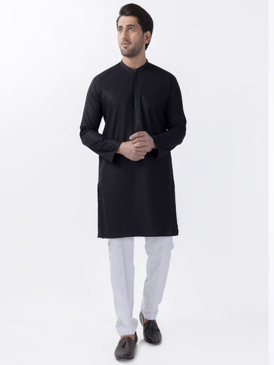 Blended Black Kurta - Almirah