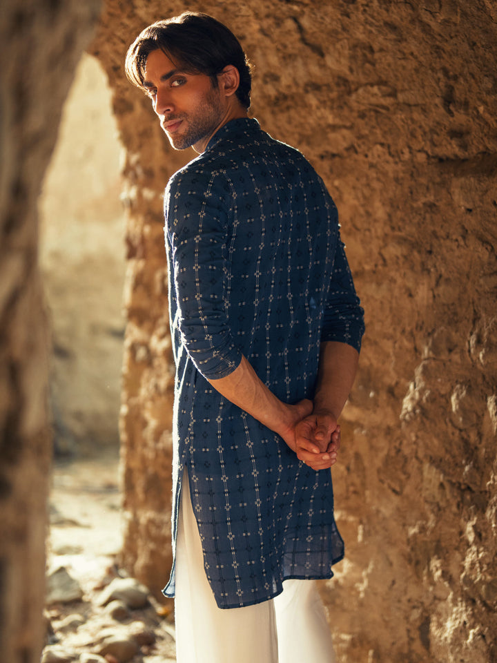Cotton Blue Kurta - Almirah